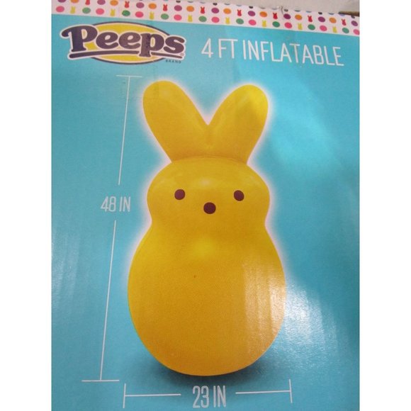 Yellow Easter Bunny Inflatable Classic Peep New 4ft Tall - Picture 10 of 13